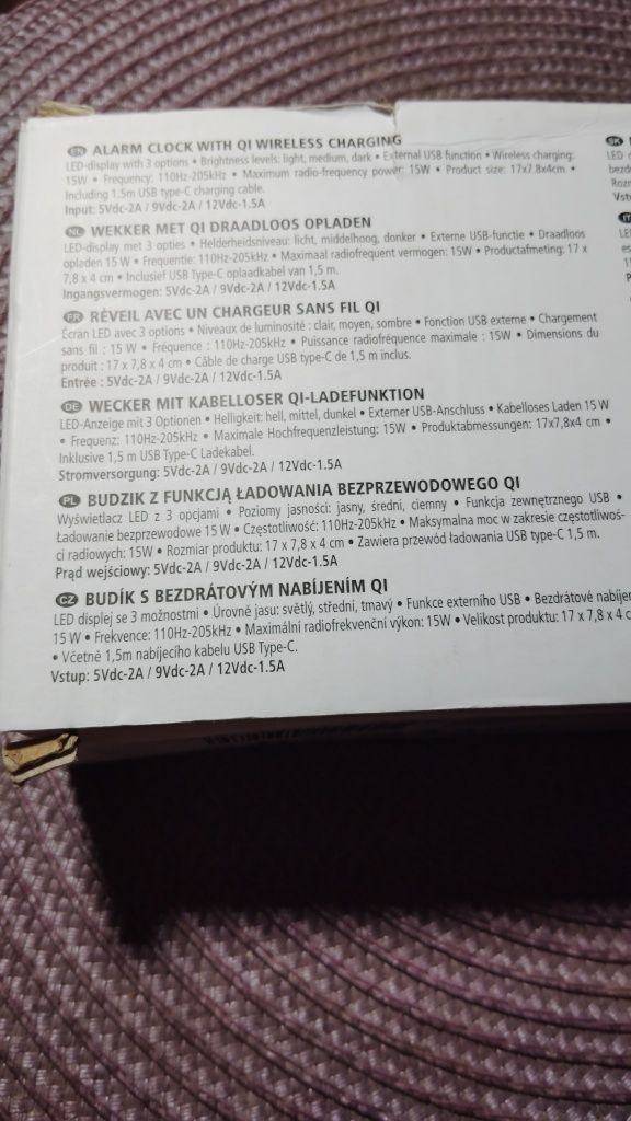 Ładowarka do telefonu szybka zegar budzik