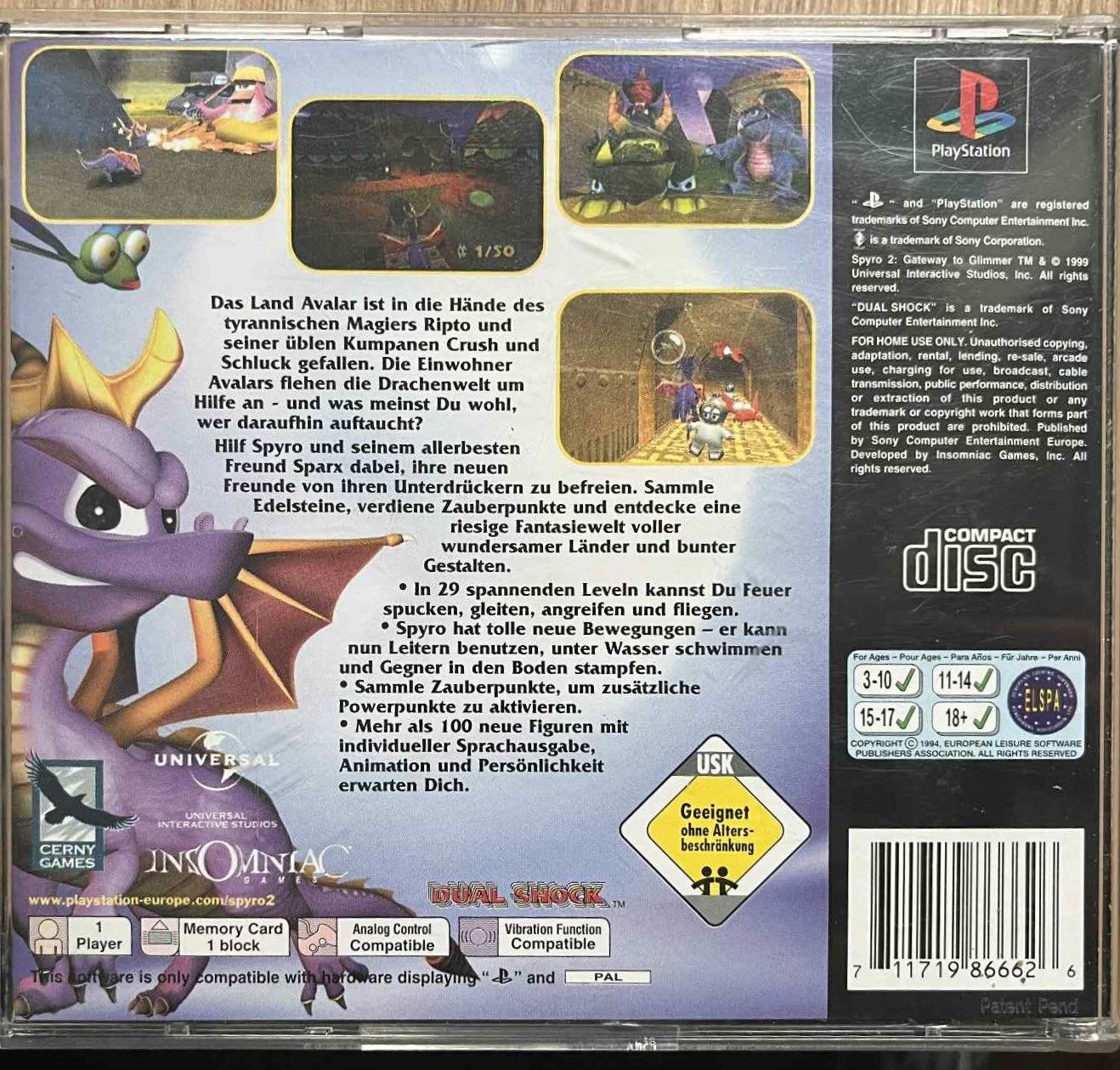 SPYRO 2 gateway to glimmer PS1