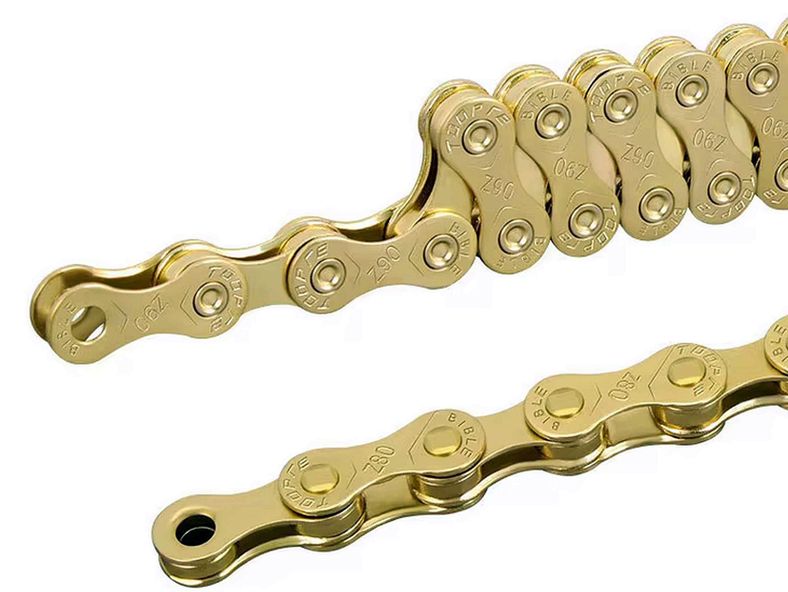 TOOPRE Z90 GOLD Łańcuch Rowerowy ze Spinką 9 rzędów 116 ogniw/305g/BOX