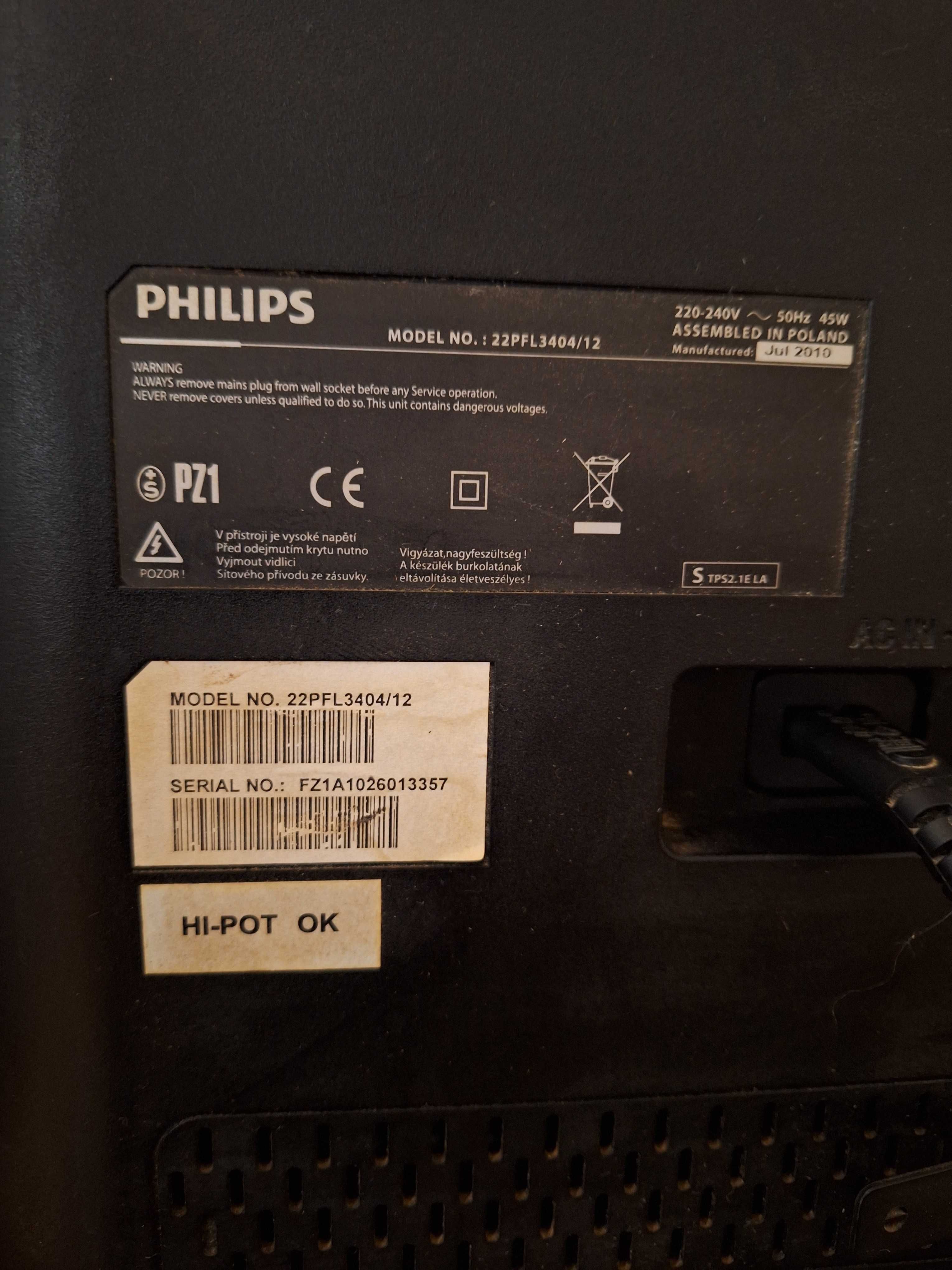 Монитор-телевизор Philips 22PFL3404/12 HDMI, VGA,тюльпаны вх-вых,тюнер