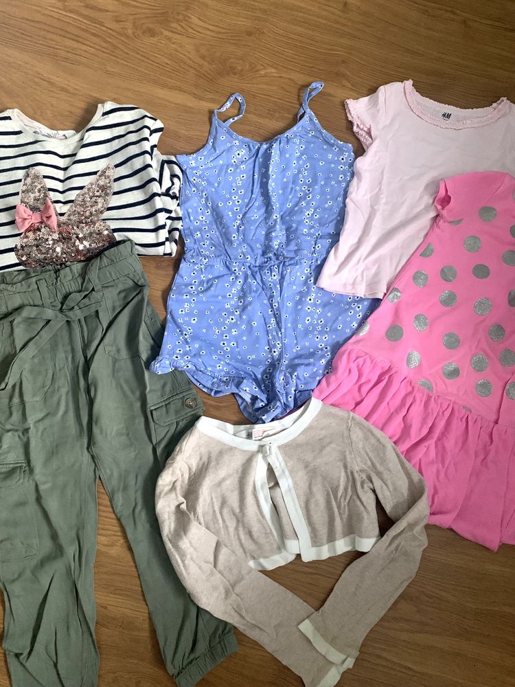 H&M paka ubrań dla dziewcztnki r. 116