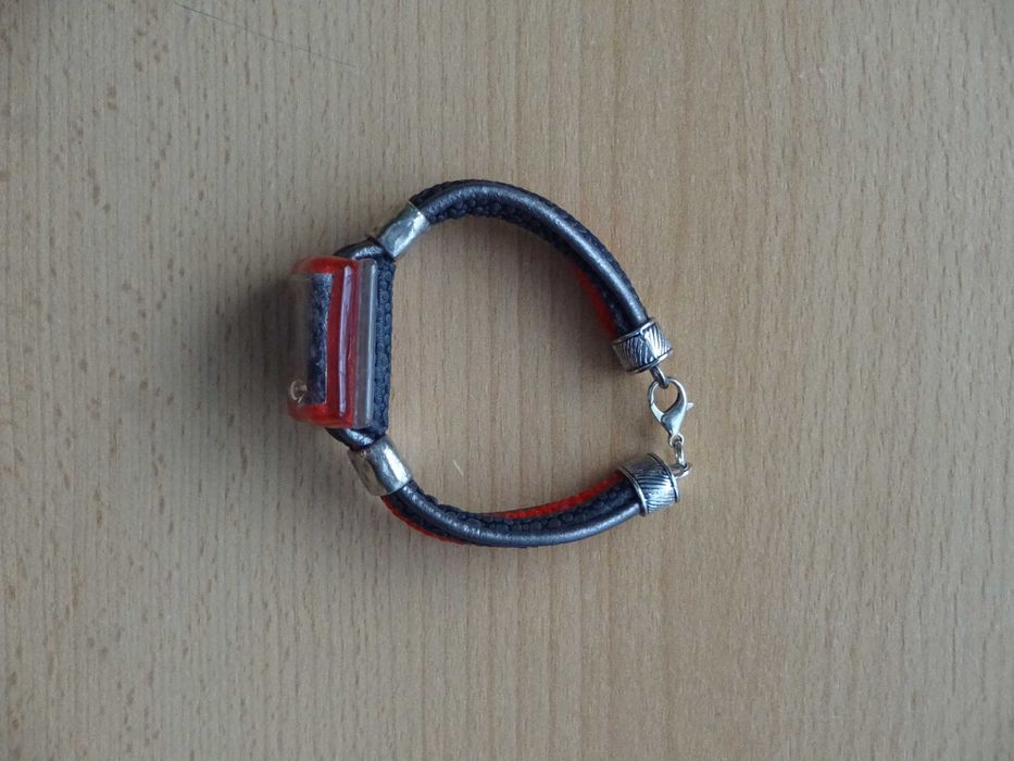 Bransoleta z pasków ze szkłem