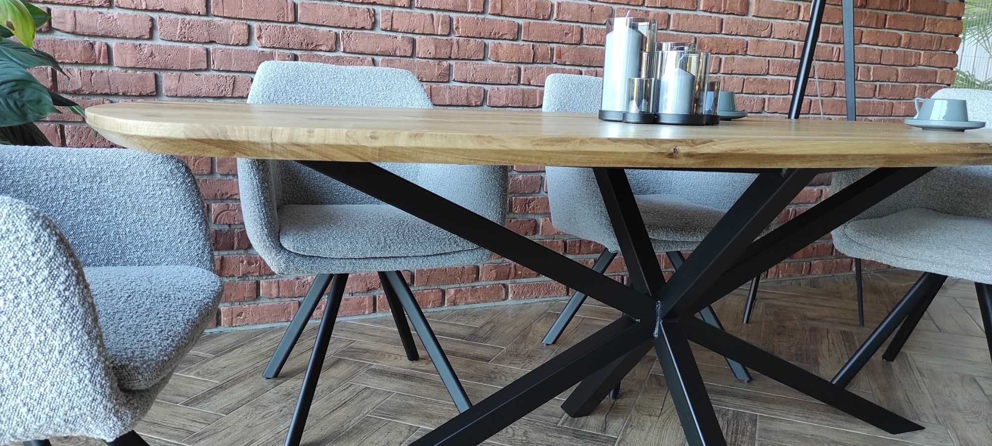 stół dębowy owalny 200x100 unikatowa krawędź nowość producent