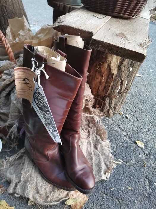 Skórzane kozaki oficerki