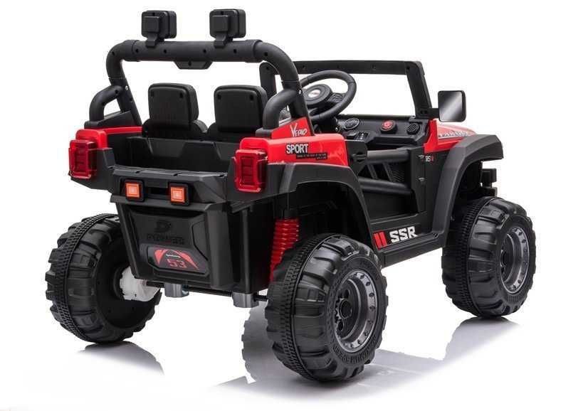 Autko na akumulator Jeep samochód dla dzieci PILOT SKÓRA Miękkie koła