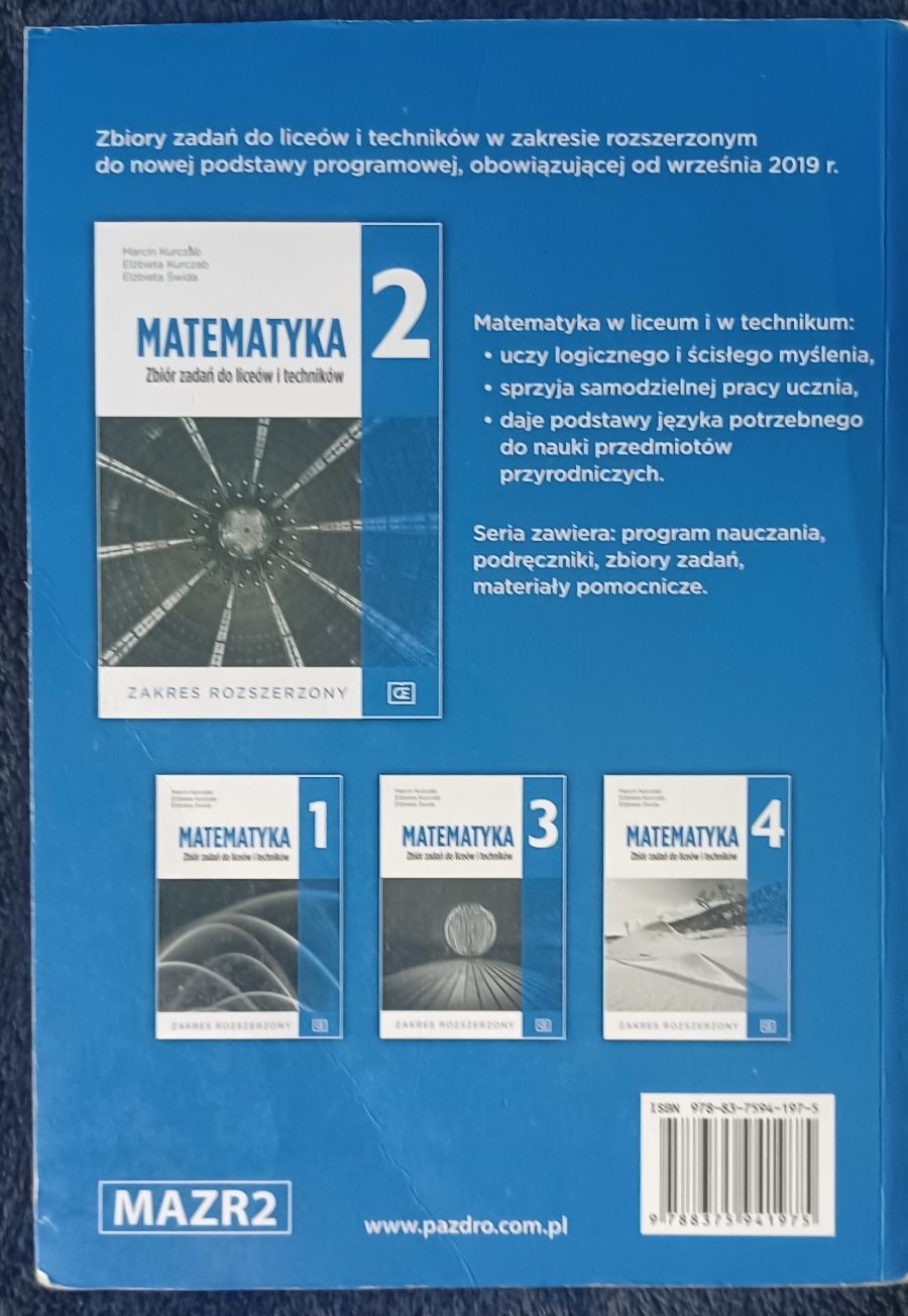Matematyka 2 Zbiór zadań do liceów I techników Zakres rozszerzony
