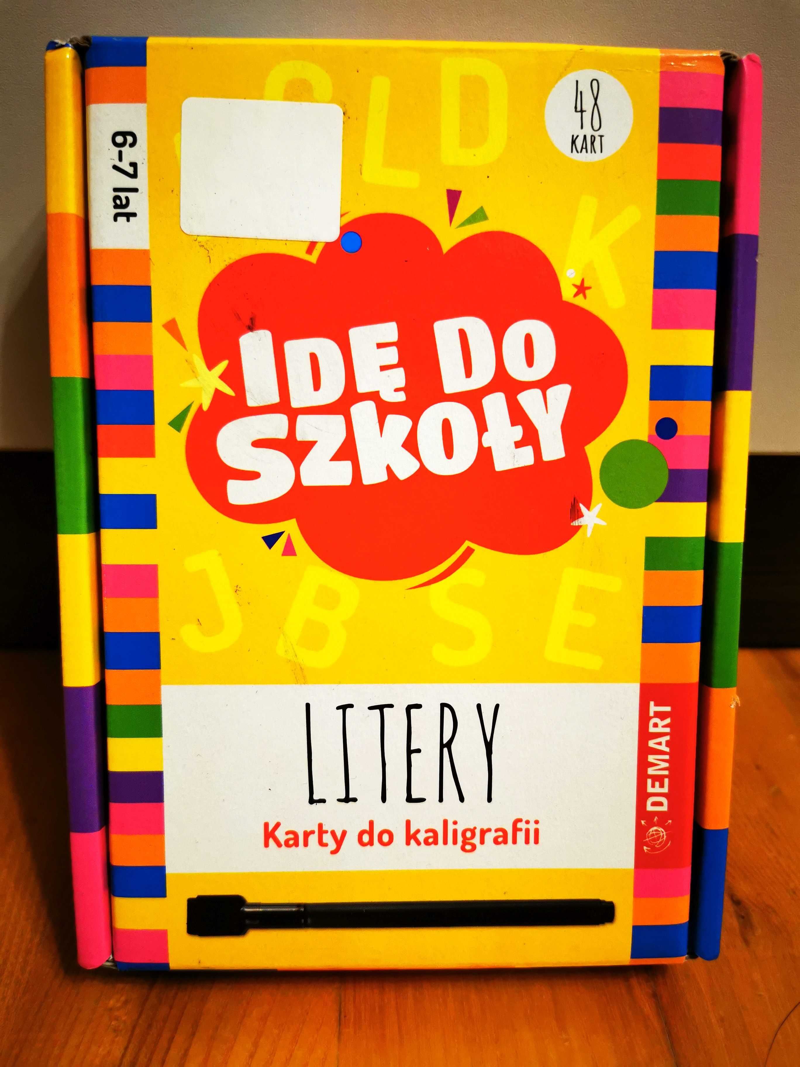 Idę do szkoły. Litery. Karty do kaligrafii z pisakiem suchościeralnym