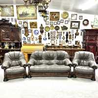 НОВЫЙ Кожаный диван комплект 3-1-1 шкіряний диван мебель из Голландии