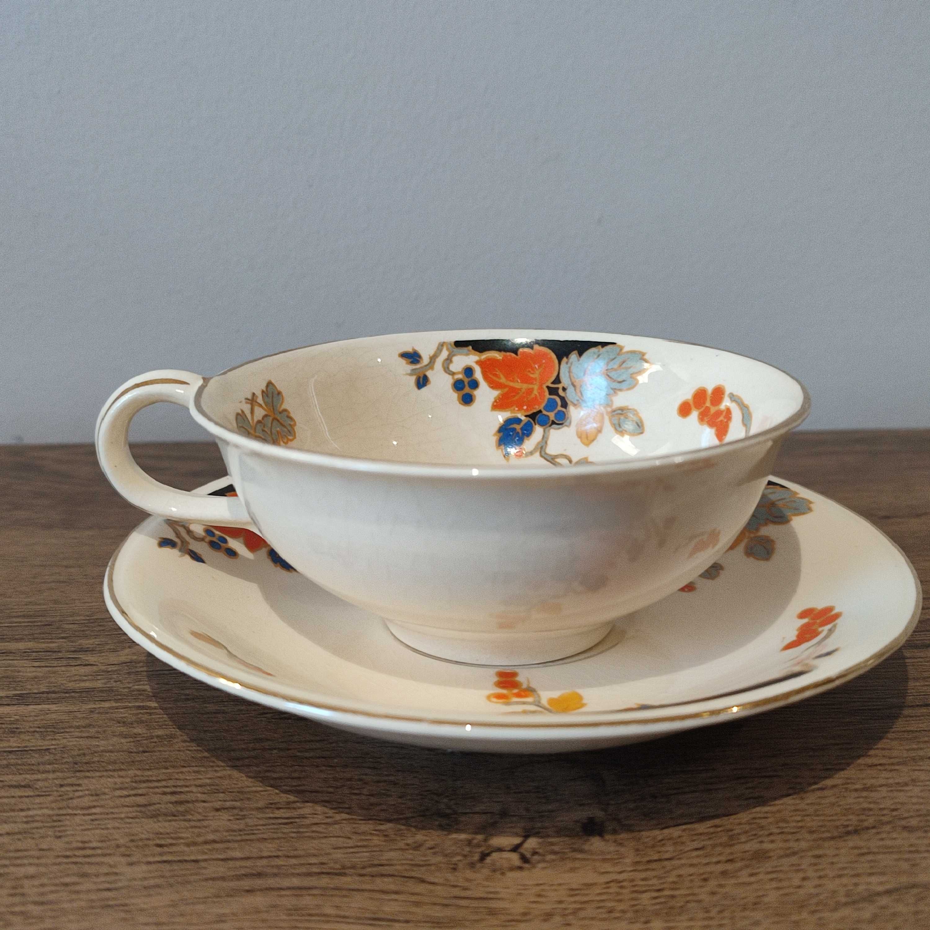 Holandia Art Deco 100 letnia filiżanka do herbaty i spodek Mosa