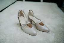 Buty ślubne, kotyl 7080 perłowe, gruby słupek