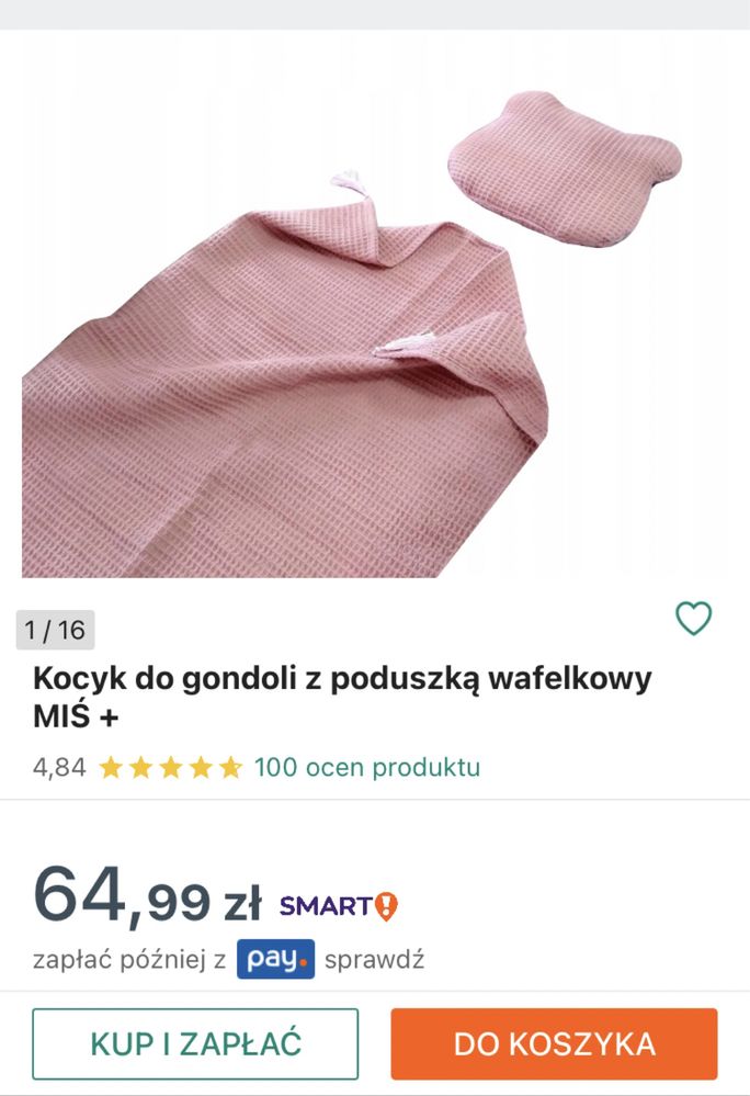 Kocyk i poduszka wafelkowe