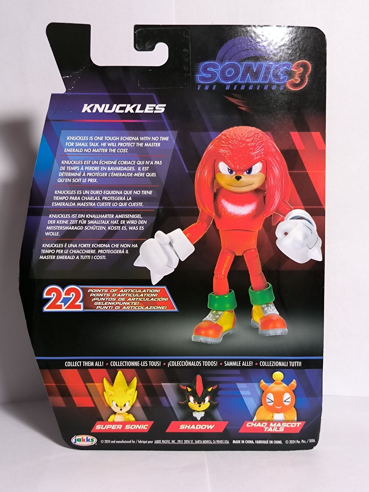 Колекційна фігурка Hedgehog movie Sonic 3  Knuckles Наклз Сонік їжак