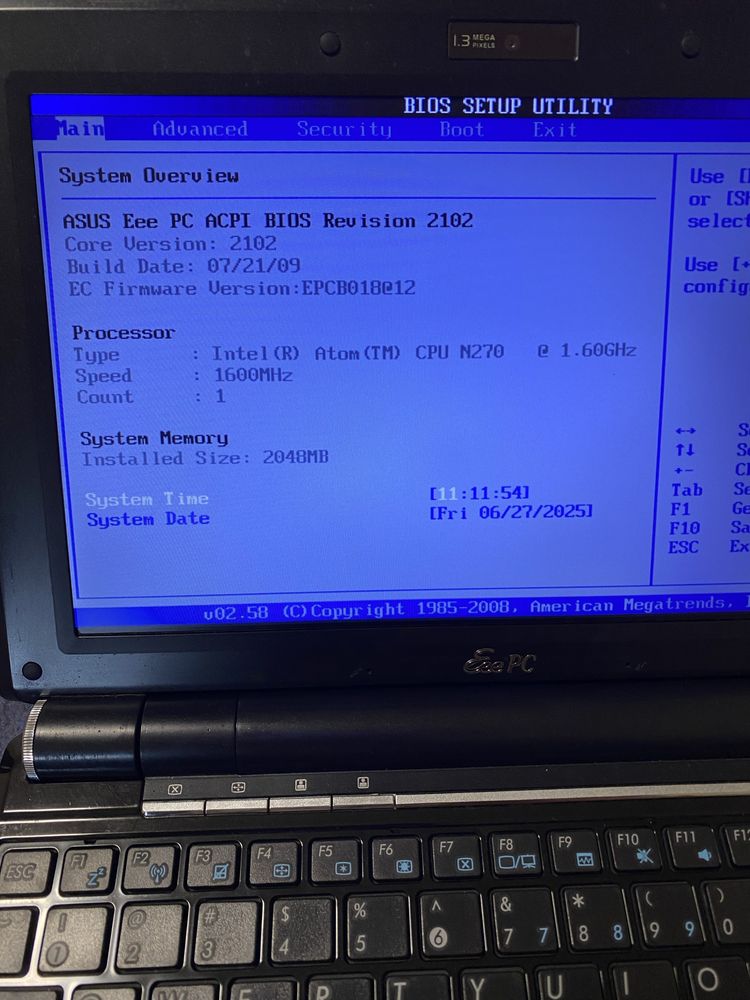 Нетбук Asus Eee PC 1000H (Intel Atom N270, 2Gb DDR3), без накопителя