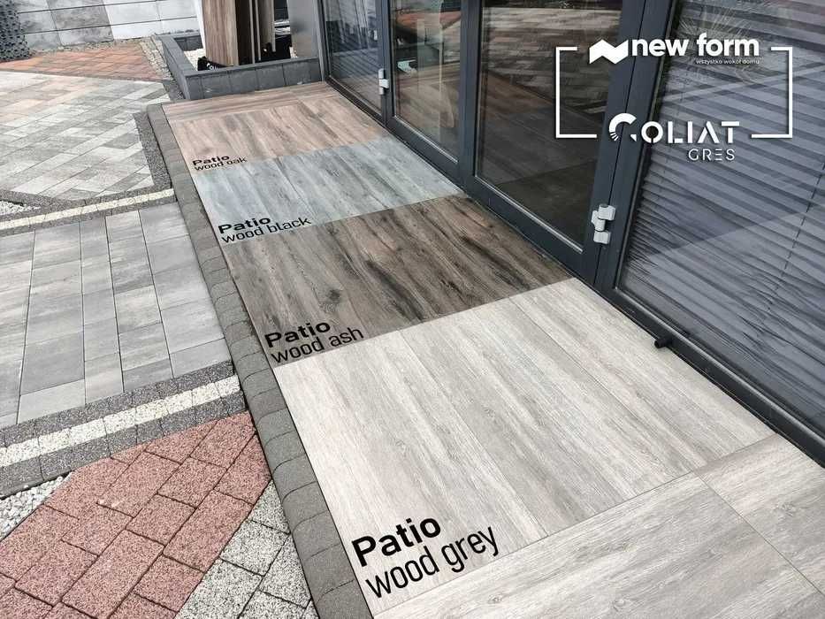 Płyta gresowa, GRES PATIO drewnopodobna 45x90x2 cm GOLIAT HIT drewno