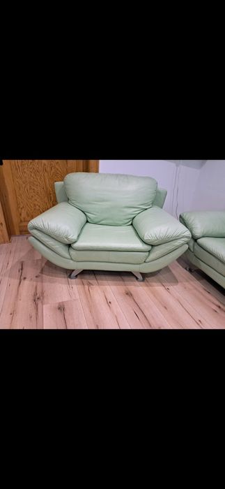 Wypoczynek skórzany firmy KLER /dwa komfortowe fotele I kanapa