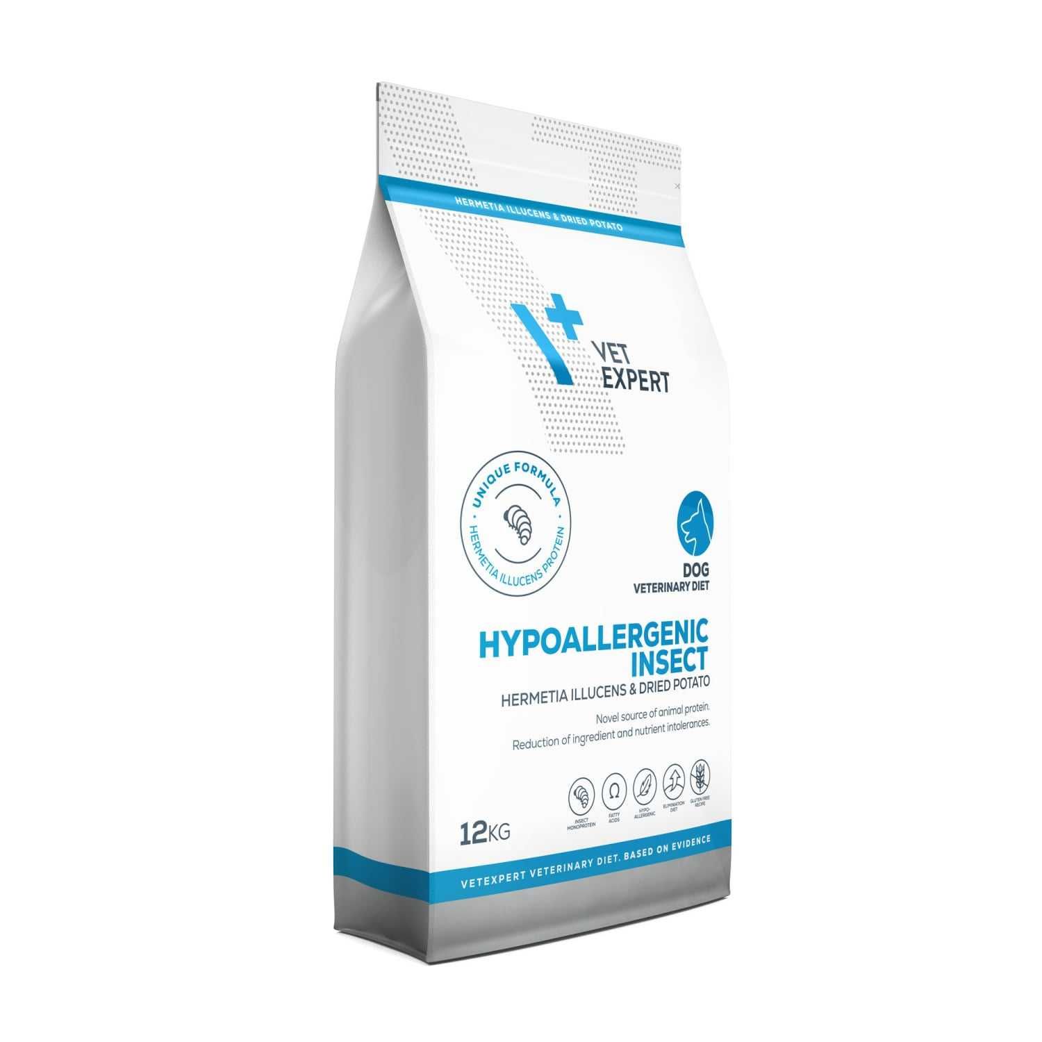 VET EXPERT HYPOALLERGENIC INSECT karma weterynaryjna dla psów 12 kg