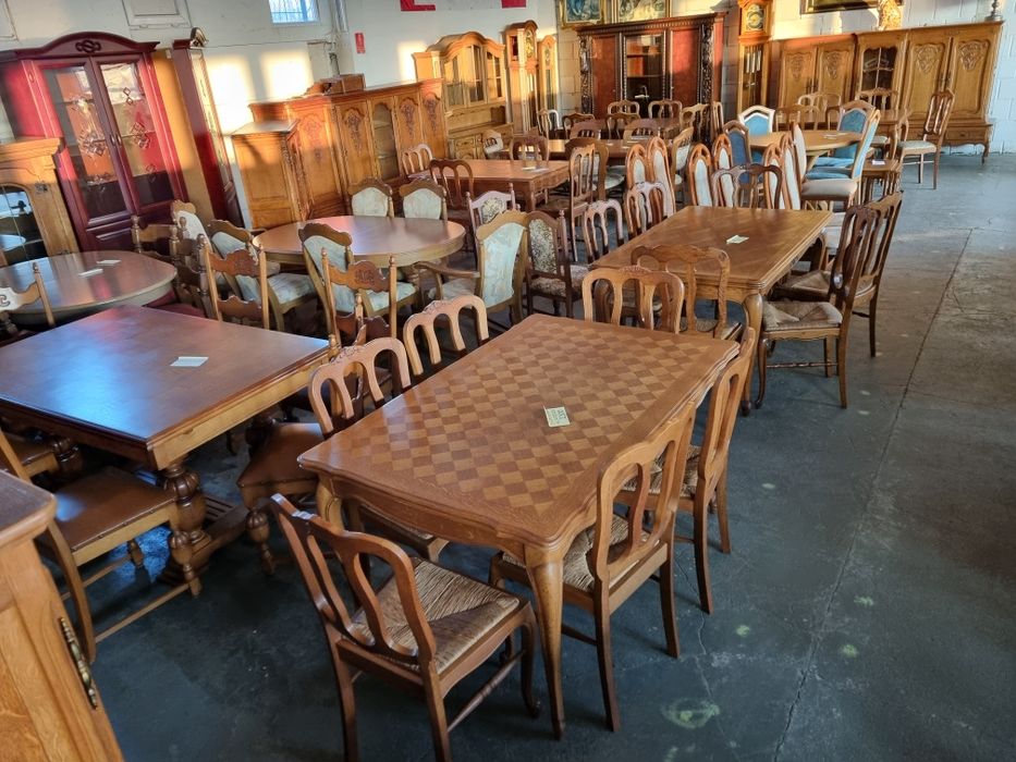 stół dębowy duży rozkladany 6 krzeseł