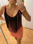 Zara Top tunika bokserka frędzle z frędzlami styl Boho