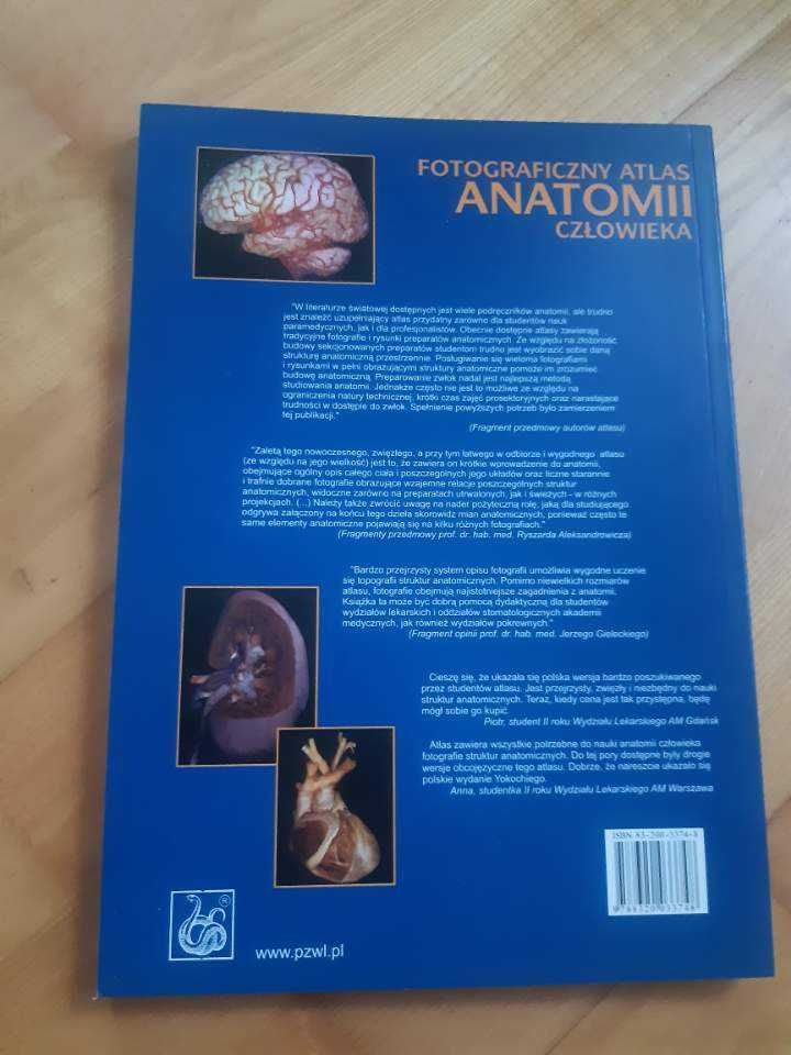 Książka "Fotograficzny atlas anatomii człowieka", PZWL, używana