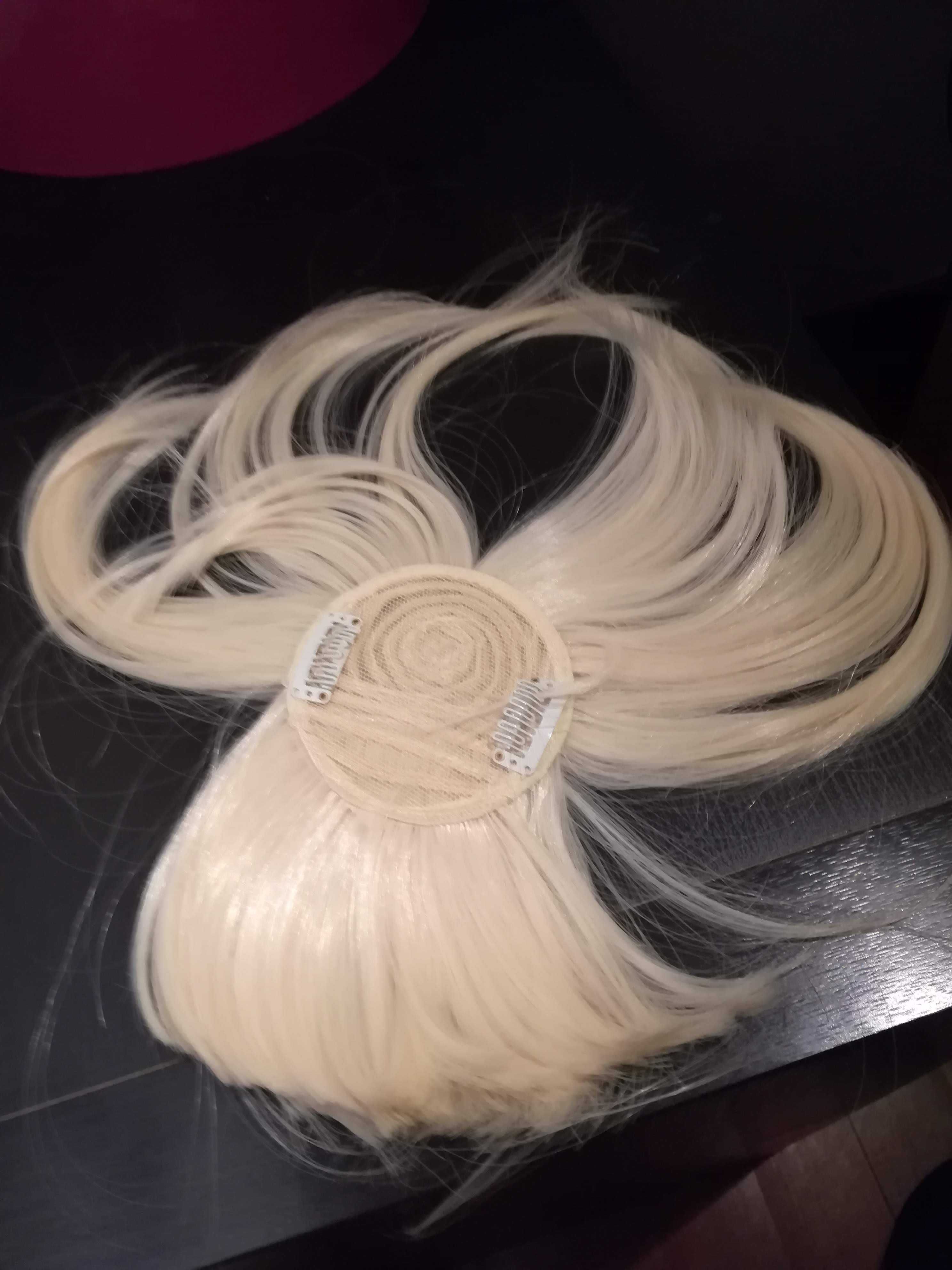 Topper cabelo loiro sintético