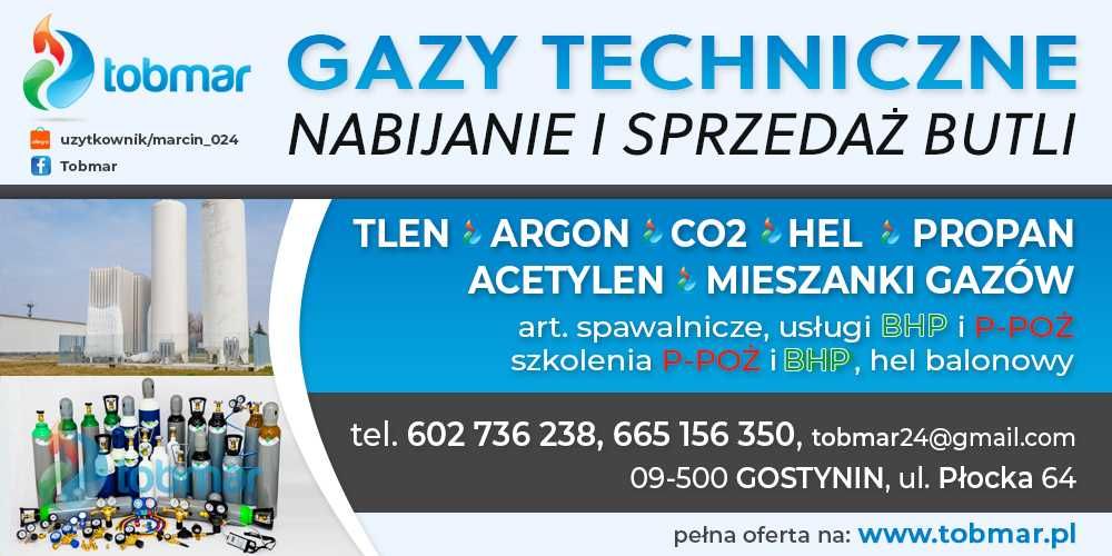 Gazy Techniczne Tlen Azot CO2 Argon Mix Propan Butan Hel Hydrogen SODA