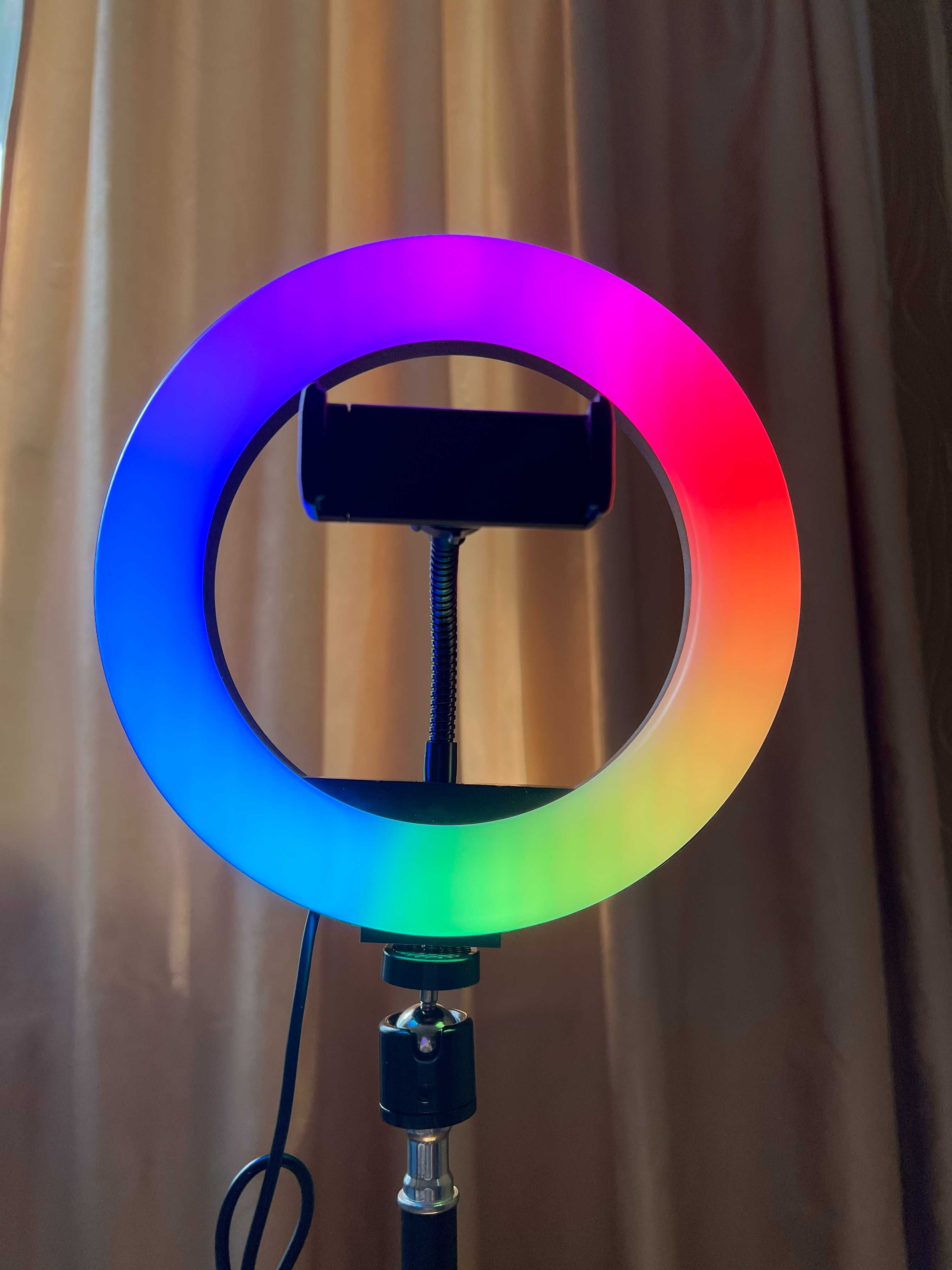 Кольцевая лампа с RGB подсветкой и креплением для смартфона