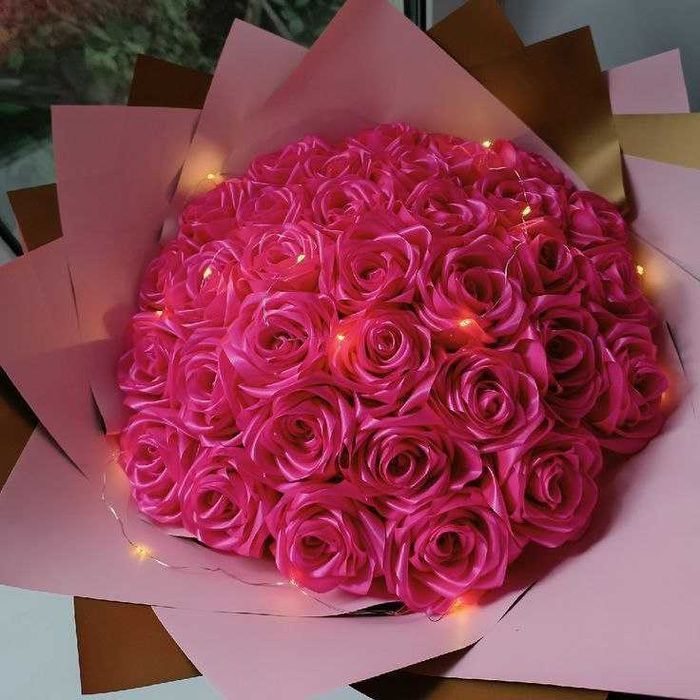 Букети з атласної стрічки/букеты из атласных лент