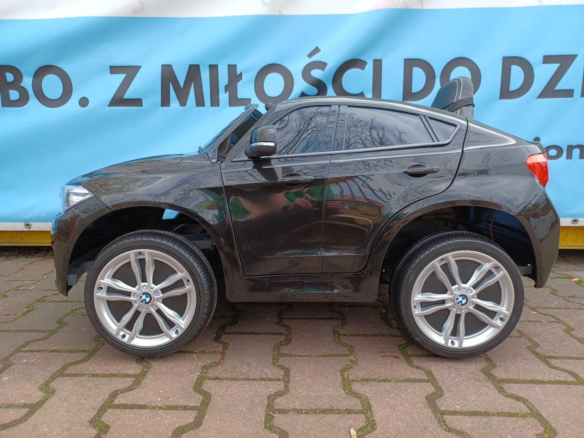 BMW X6M Auto na Akumulator 12V dla dzieci Koła EVA LEDy EKOSKÓRA