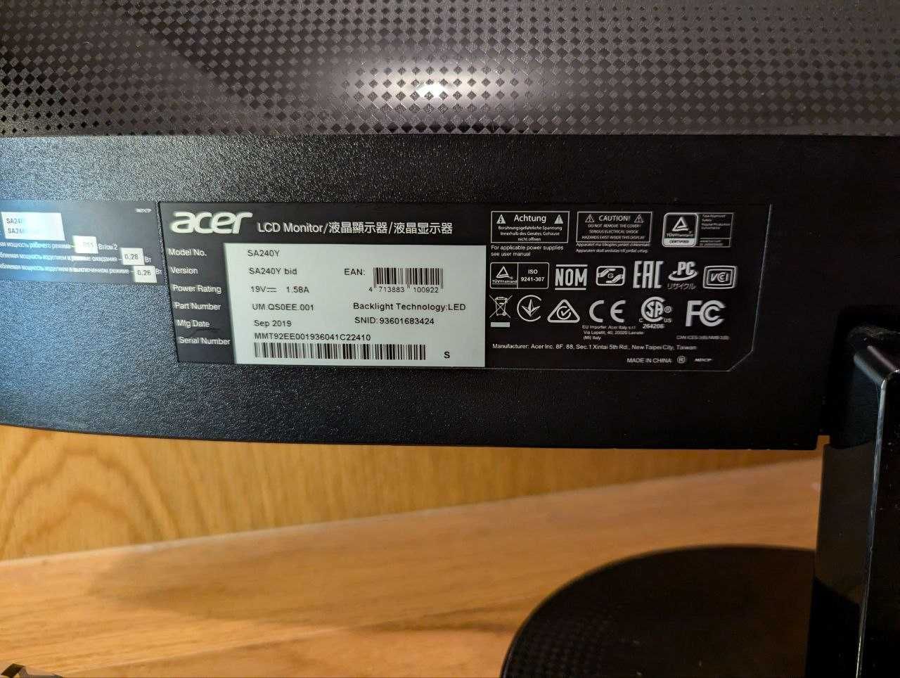 Monitor Acer SA240Y BID - 24" LED Full HD