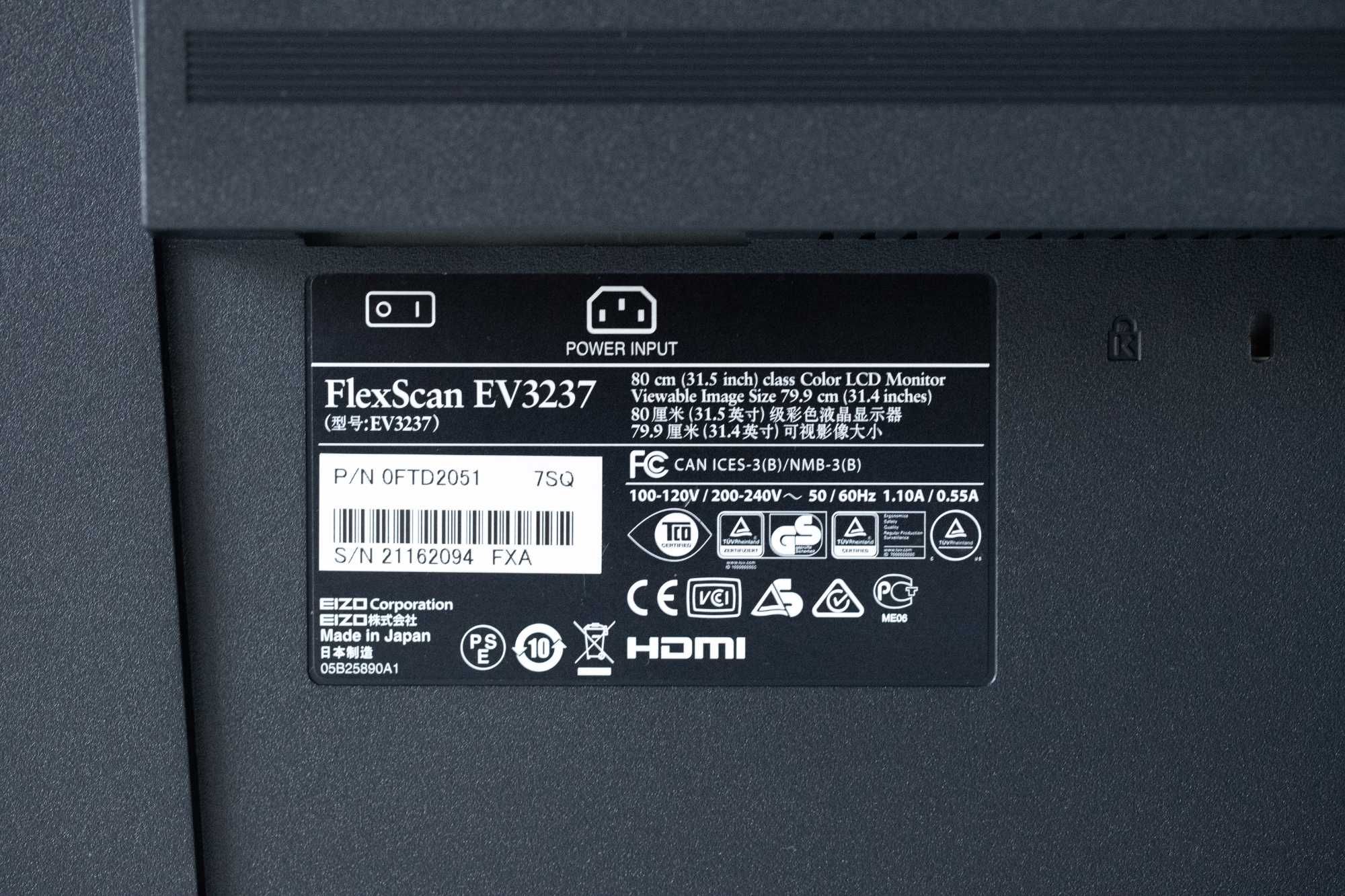 EIZO FlexScan 31,5” EV3237 4K UHD LED IPS 3840x2160