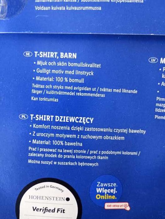 Dziecięca koszulka bawełniana rozmiar 98/104