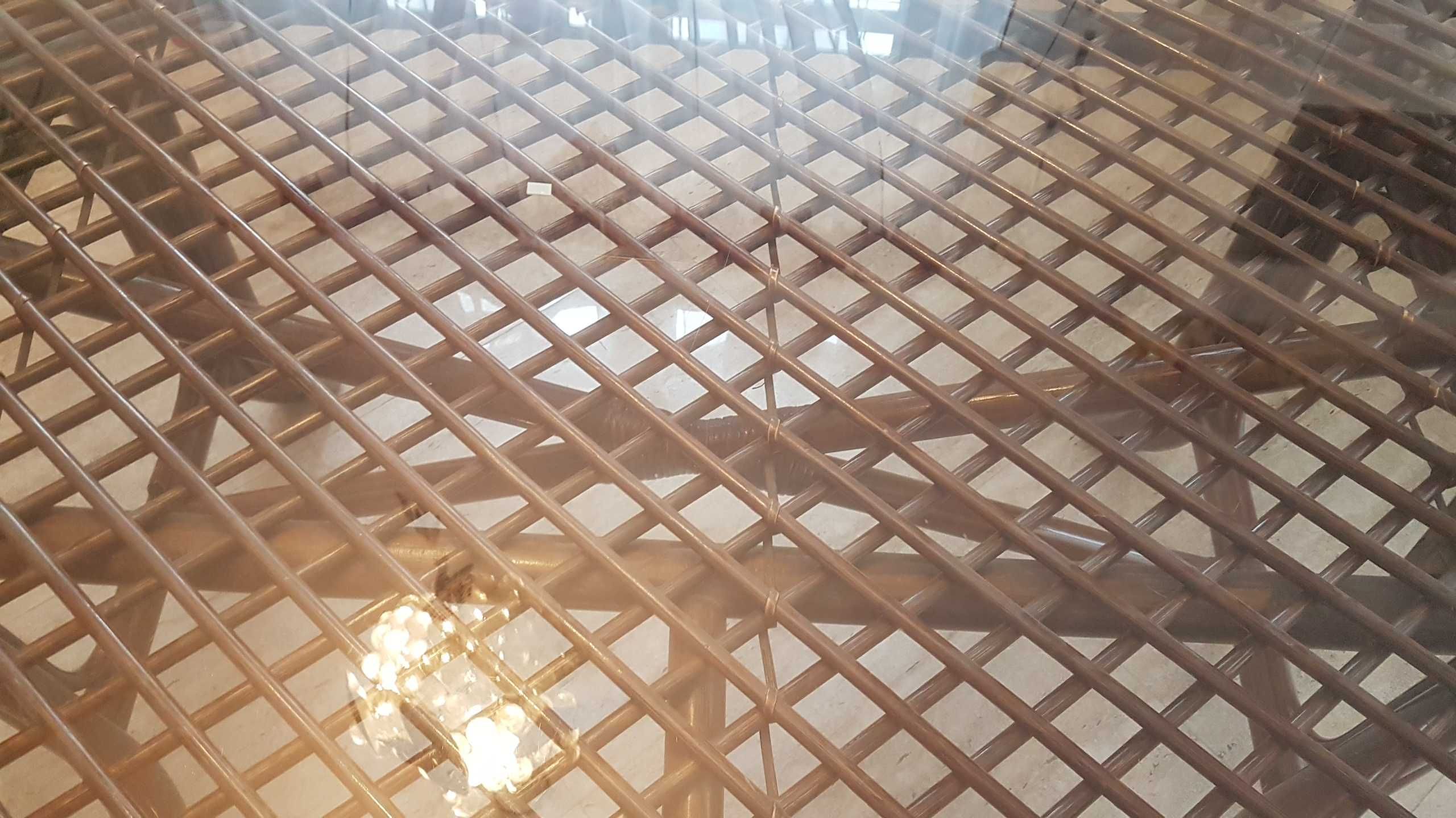 Duży stoł Rattanowy drewno-ratan