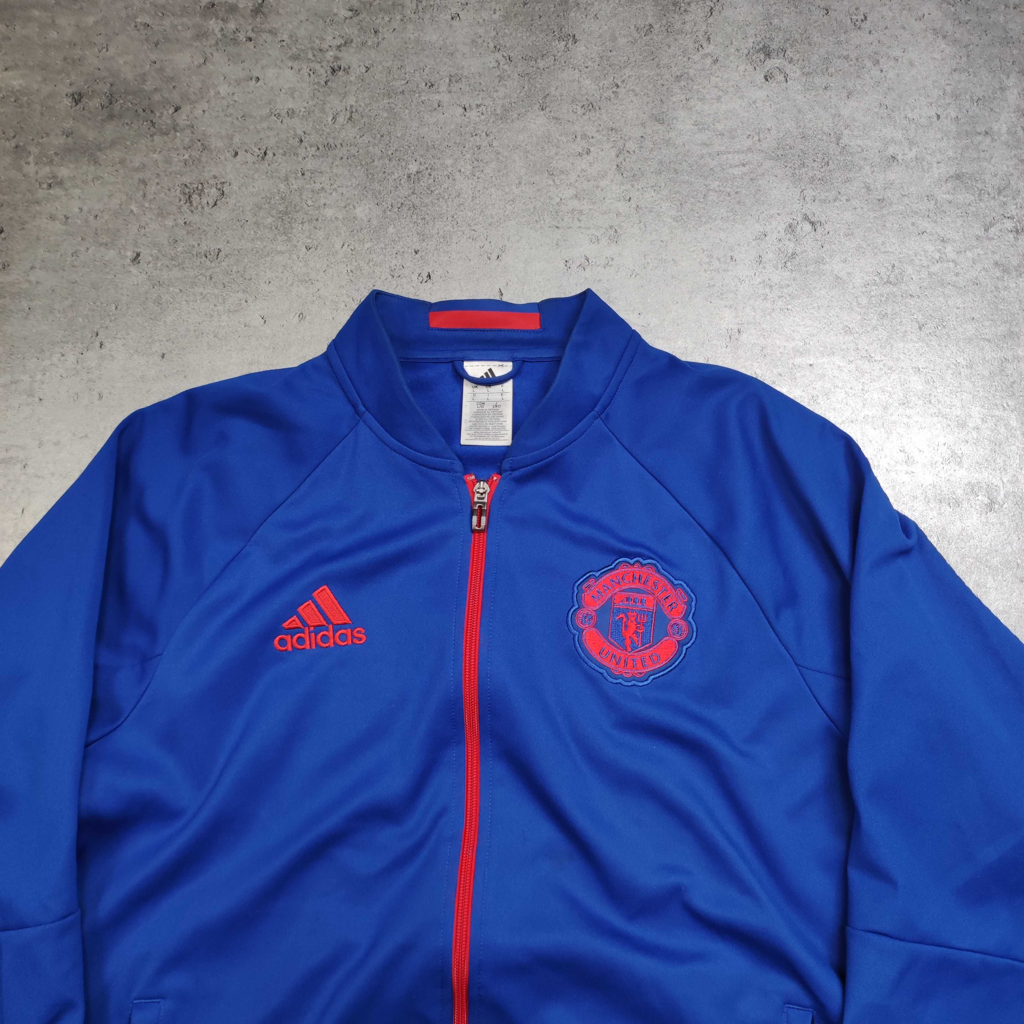 MĘSKA Bluza Rozpinana Adidsa x Manchester United Suwak Sportowa Logo