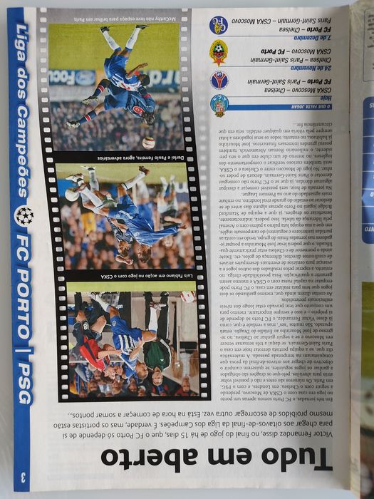 Programa do FC Porto Paris SG Champions league 2004/2005