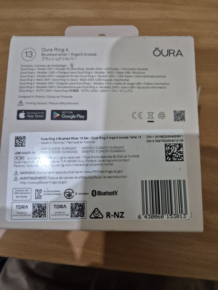 Oura Ring 4 Smart Ring – Nowy, Rozmiar 8, Srebrny