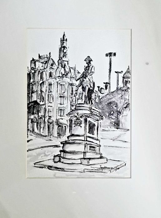 Pintura original a Aguarela de José Barbosa