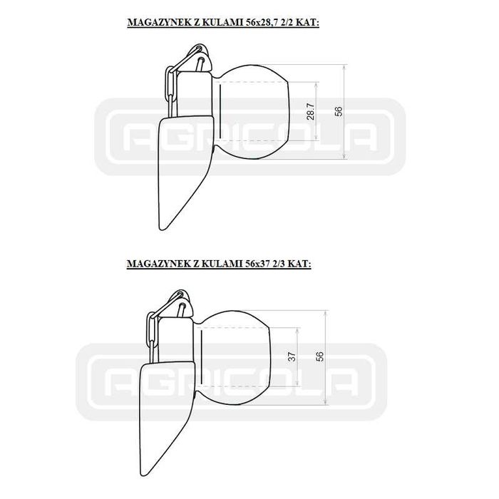 2x magazynek +4x kula ramienia dolnego 56x28 56x37