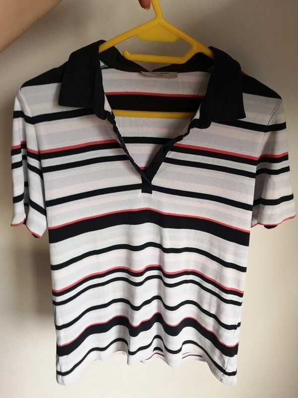 Gerry Weber casual t-shirt polo w paski r. 44