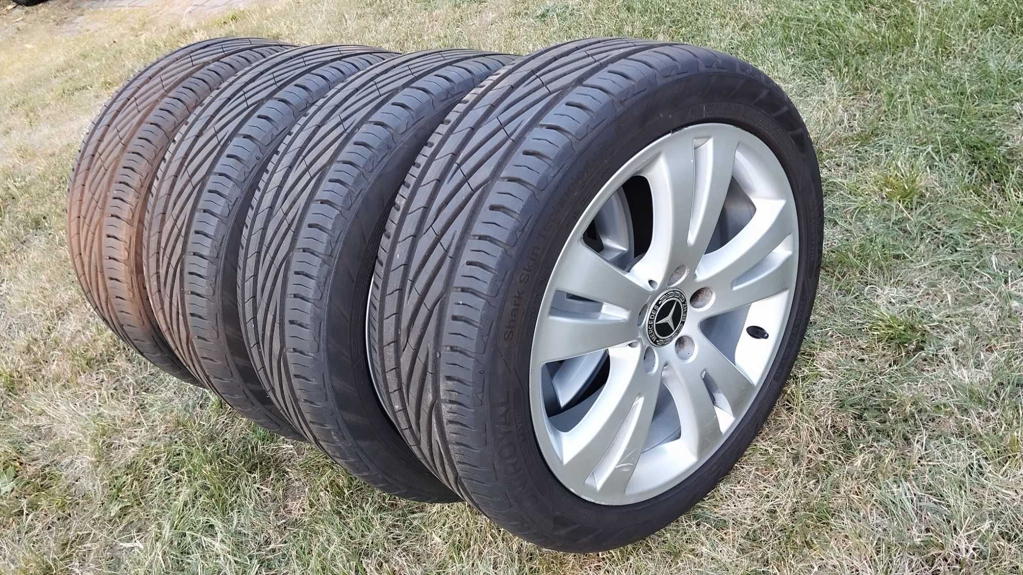 Felgi aluminiowe 17" Mercedes + opony letnie Uniroyal 225/45/17 2024r