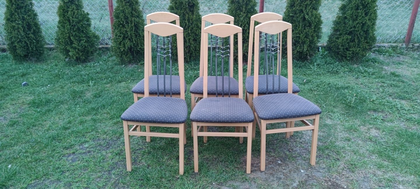 Krzesła drewniane 6 sztuk