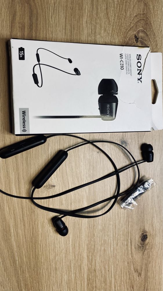 Słuchawki bezprzewodowe dokanałowe Sony WI-C310 - USZKODZONE