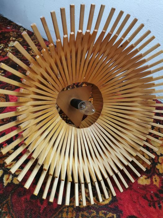 Żyrandol drewniany retro antyk