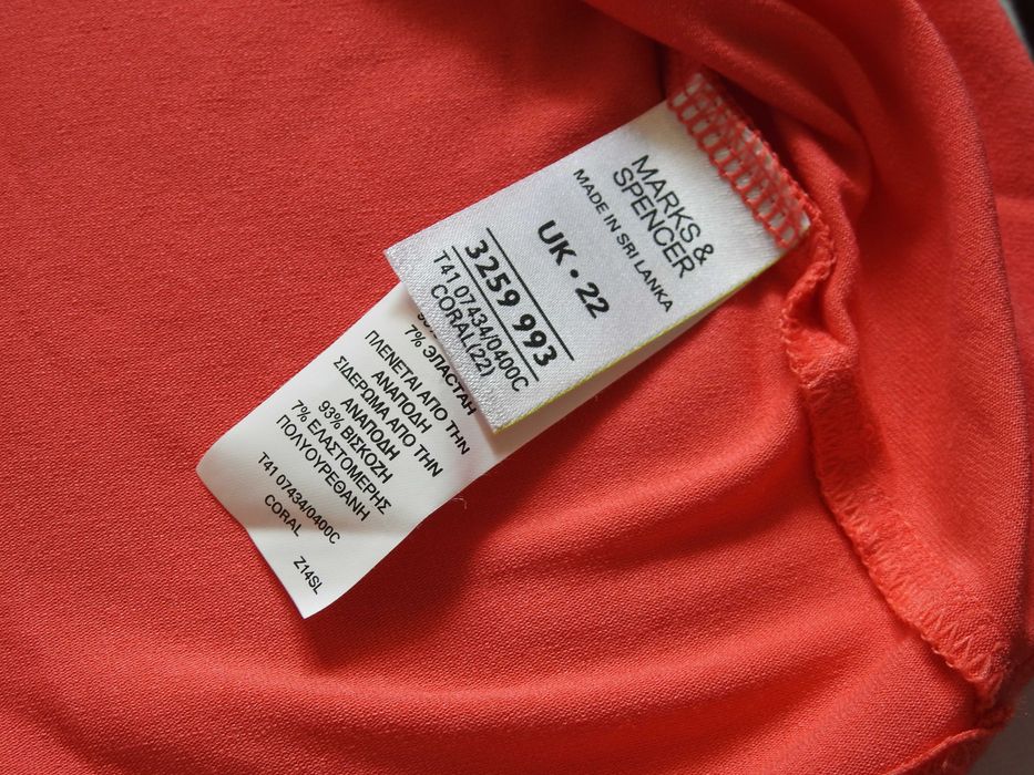 Damska koszulka na ramiączkach w kolor różowo-pomarańczowy, rozmiar 50