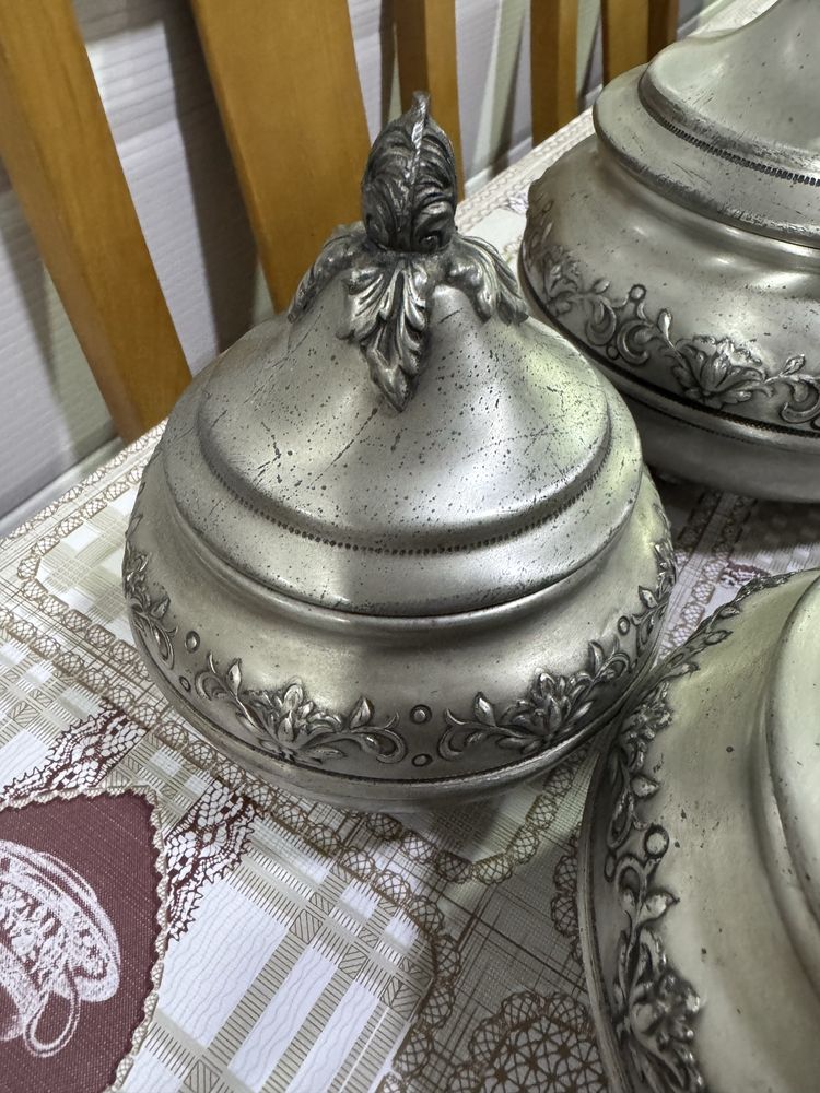 Conjunto 3 caixas em estanho