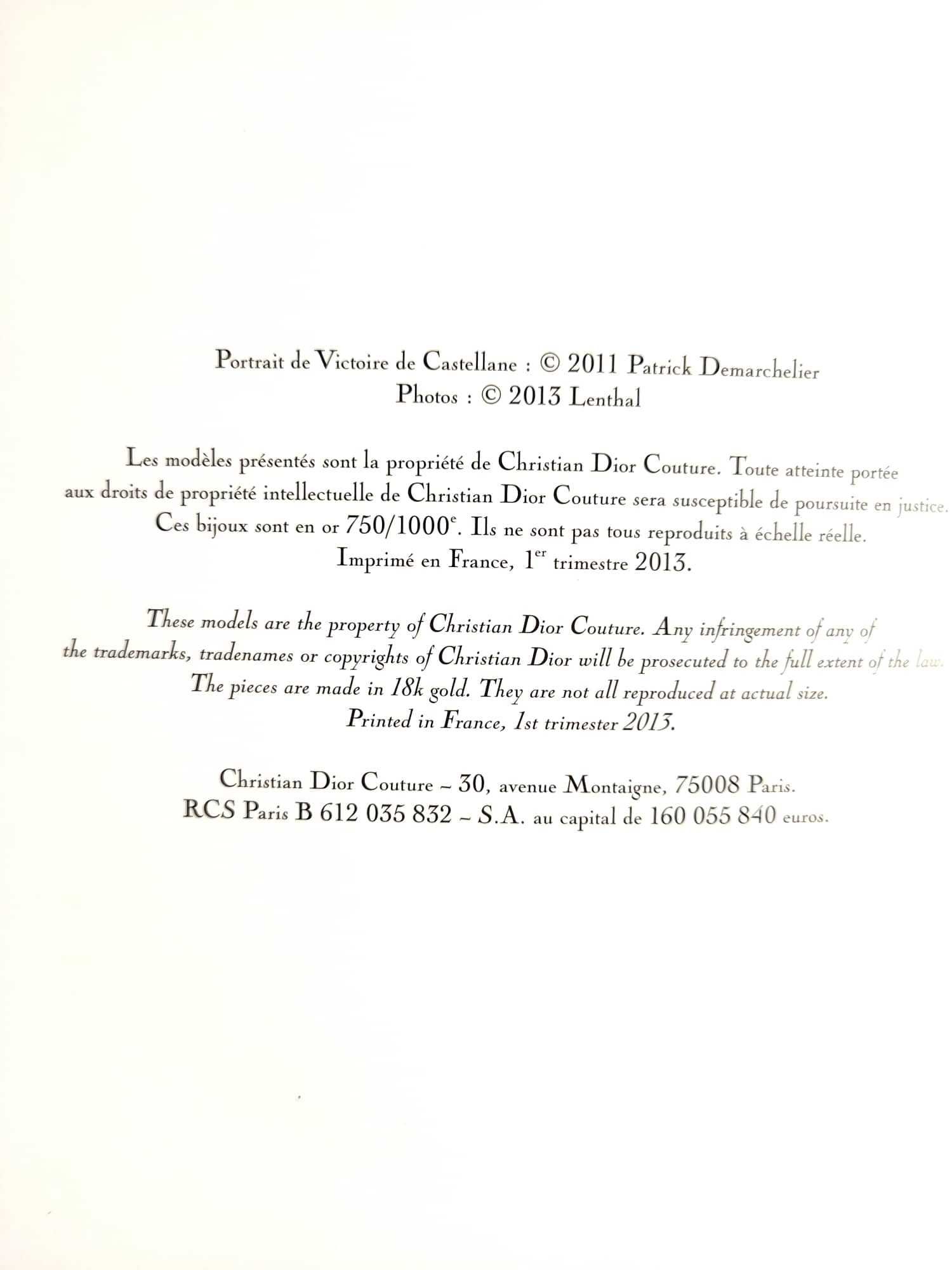 Каталог  "Dior Joaillerie"  by Christian Dior Couture, Paris, 2013