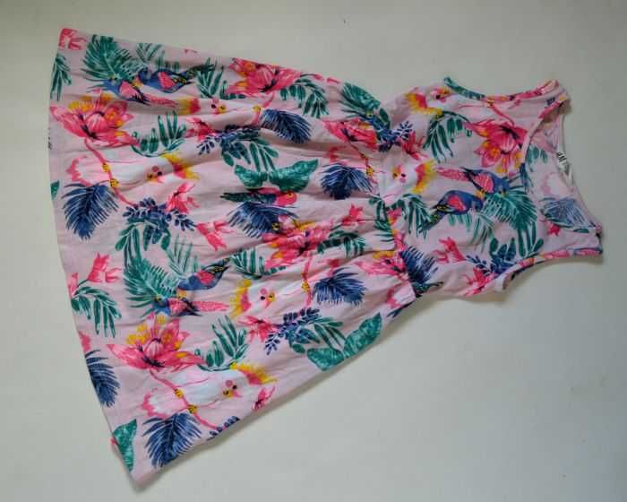 T9 H&M Sukienka Motyle 4-6lat 122-128cm Papugi NOWA