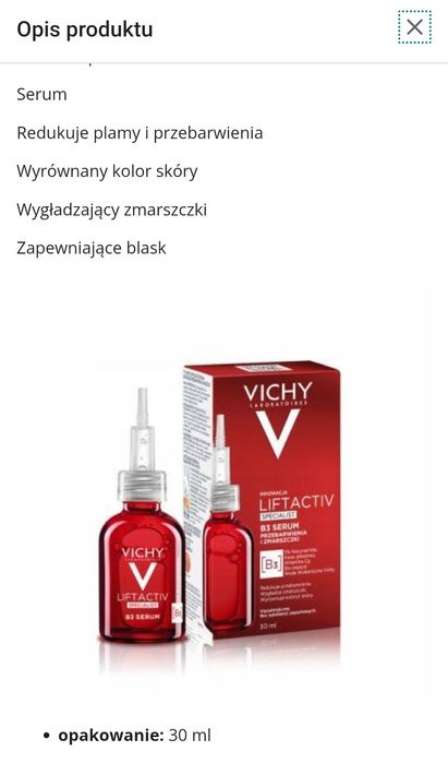 Vichy B3 serum na przebarwienia i zmarszczki