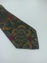 Cerutti 1881 zielony jedwabny krawat w kwiaty maj104