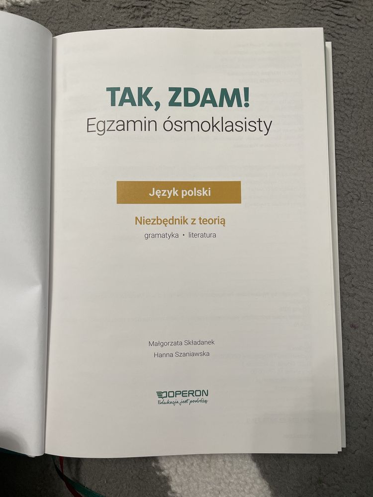 Sprzedam Tak, zdam Egzamin osmoklasisty Język polski wys. Operon