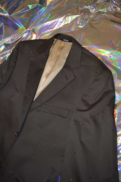 Пиджак женский вечерний оверсайз со стразами апсайклинг ручная работа